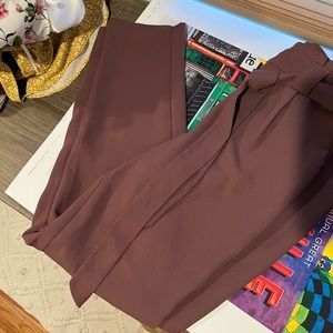 Paper bag waisted ankle dress pants